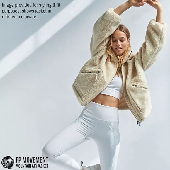 FP MOVEMENT MOUNTAIN AIR SHERPA FULL ZIP HOODED JACKET BLUE WOMEN OVERSIZED XS-L - Picture 12 of 16